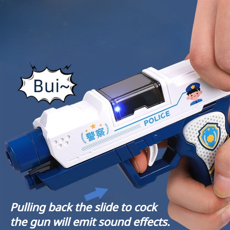 Kids Sound Light Music Children Pistol Toy Projected Non-firing Police Role Playing Props Toy Gun Gift for Boys