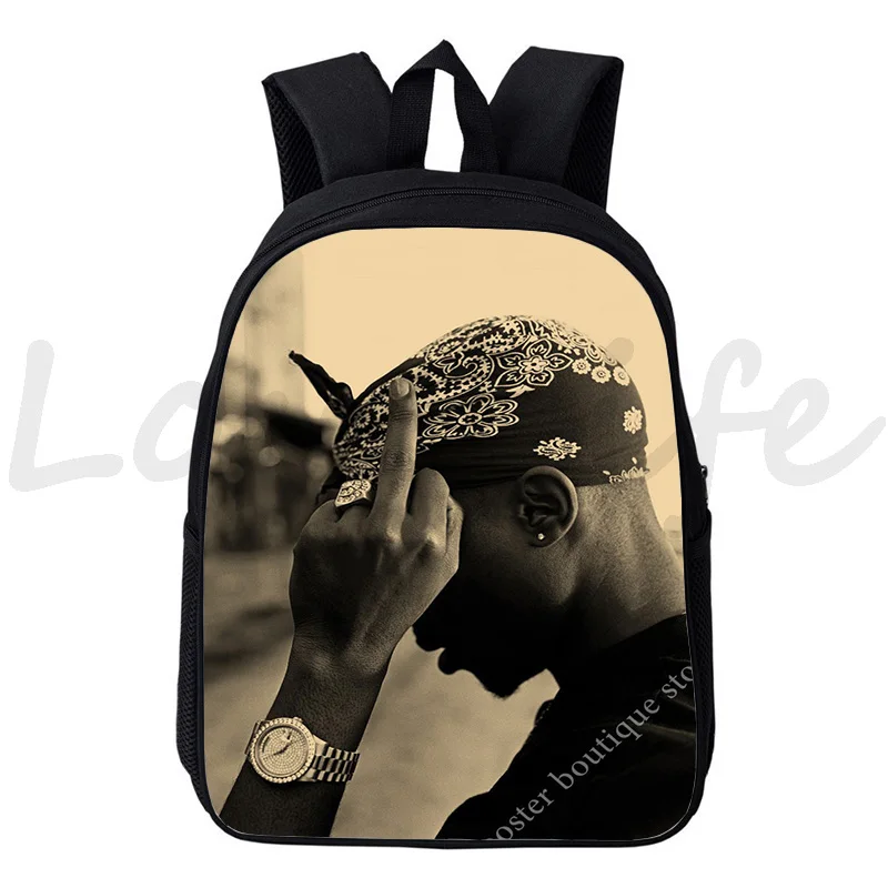 12 Inch 2Pac Tupac Backpack Toddler Daily Small Rucksack Kids Kindergarten Bags Boys Girls Mini School Bookbag Children Rucksack