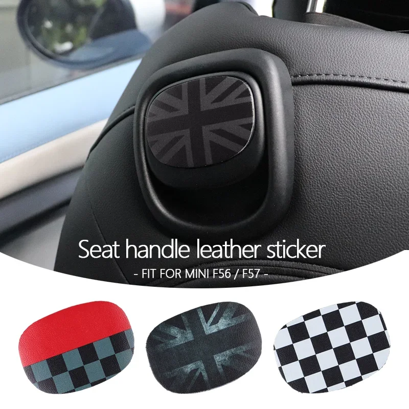 2PCS/Set Leather Car Rear Seat Handle Sticker For Mini Cooper F56 F57 Car Interior Stickers Decals Car Accessories