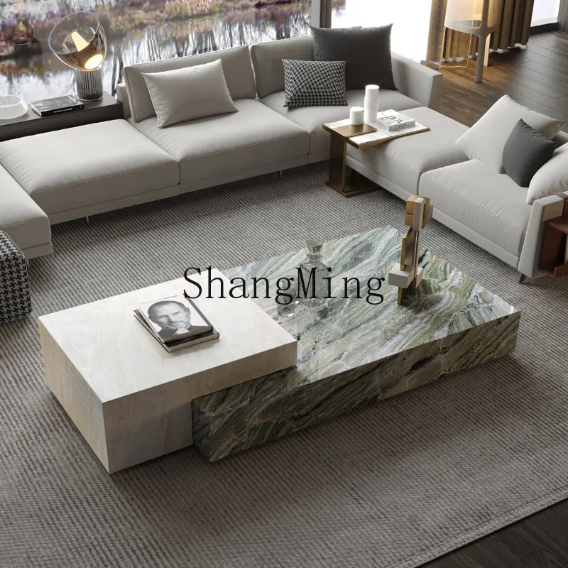 

LXY marble coffee table living room modern light luxury high-end coffee table rectangle