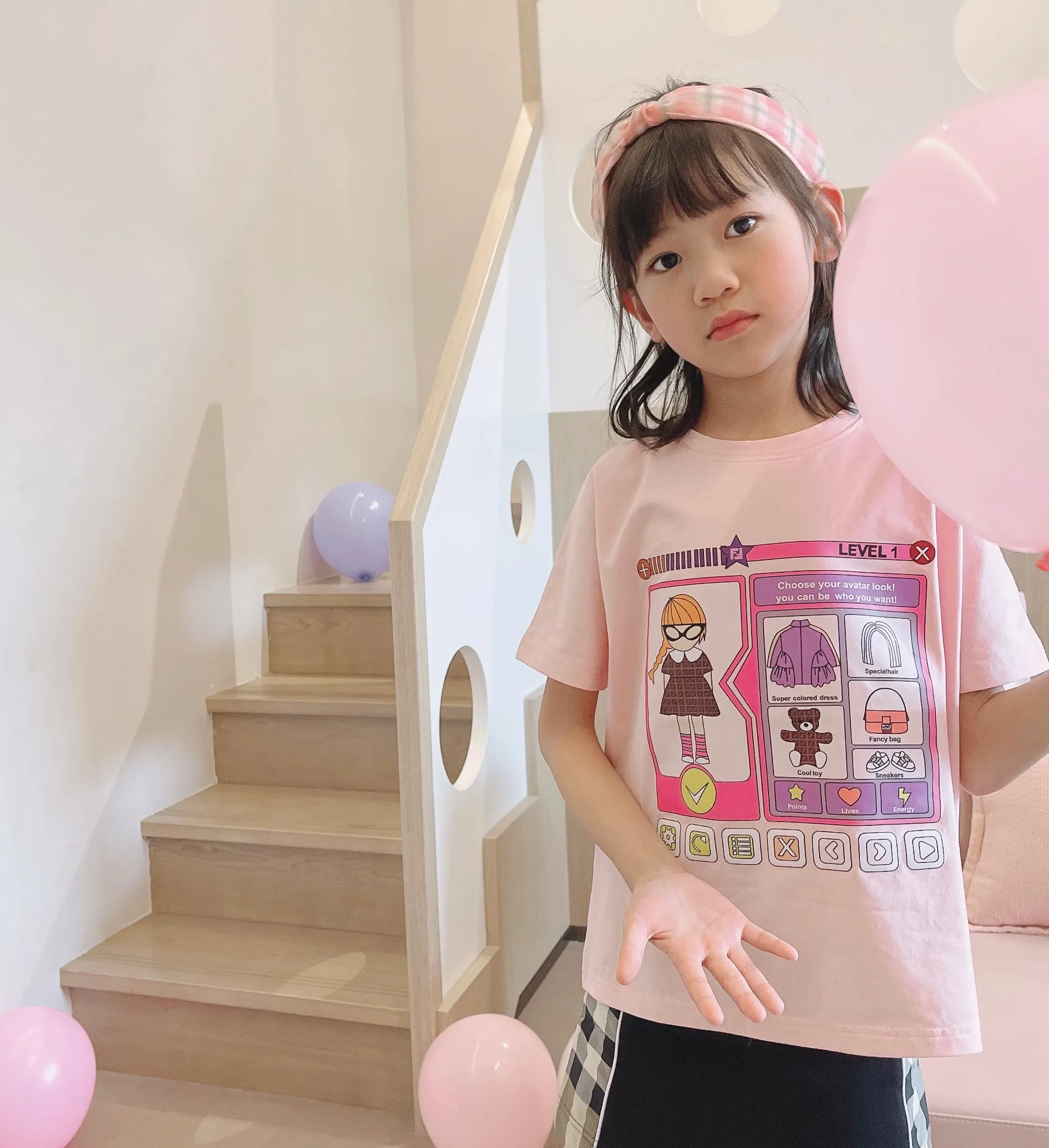 

Pink Cotton Window Printed T-shirt For Girls LAB CICI