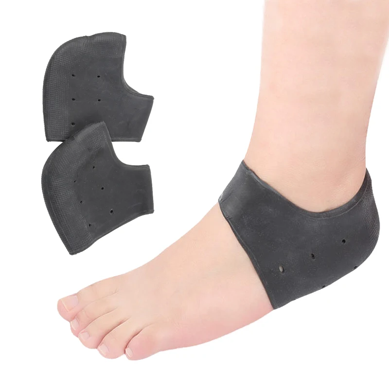 كعب القدم جوارب سيليكون كعب حماية القدم مطاطا سيليكون ترطيب القدم كعب وسادة مكافحة تكسير بطانة كعب الجوارب