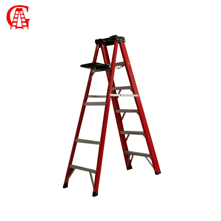 Fiberglass Modern Herringbone Ladder Portable Folding Outdoor Home Ladder with Tool Plate for Electrician Usage Work Pro