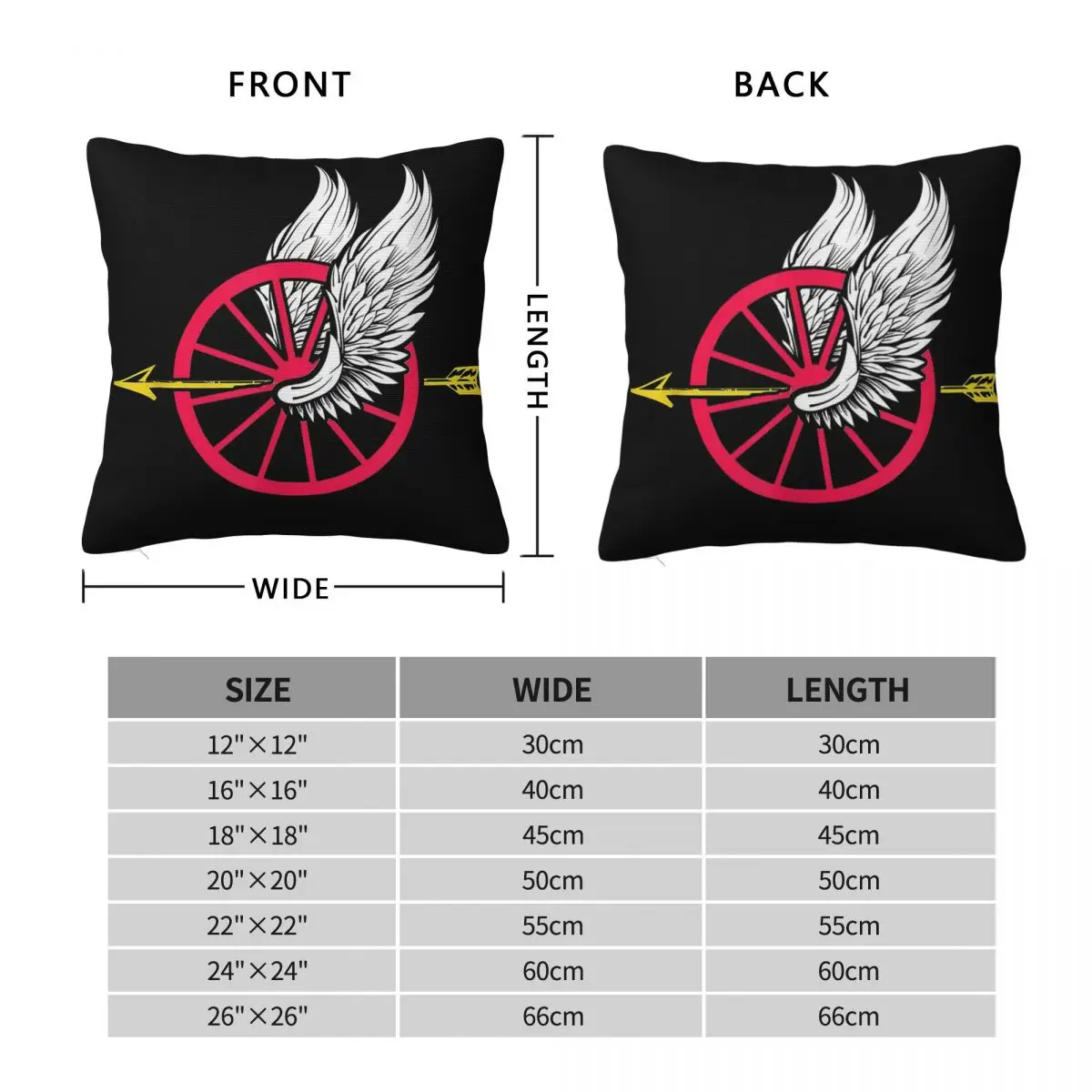 Law Enforcement Motorcycle Wing Wheel Arrow Square Pillowcase Polyester Linen Velvet Printed Zip Decor Sofa Seater Cushion Cover