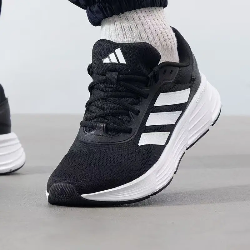 Adidas Galaxy Step Running Shoes for Men and Women, Comfortable and Versatile Fabric, Low-Top, Non-Slip, Wear-Resistant, Suitable for Physical Testing and Exams, Black Jq7499