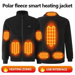 Chaqueta de grafeno con calefacción inteligente, forro polar cálido, calefacción eléctrica, USB, temperatura constante, nuevo