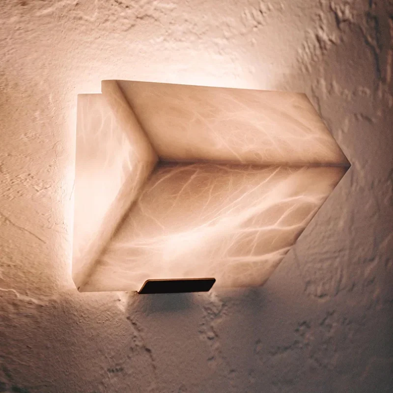 Natural Stone Minimal High-end LED Wall Pendant Light For Restaurant Bedside Corridor Upstair Wall Chandeliers Home Decor Sconce