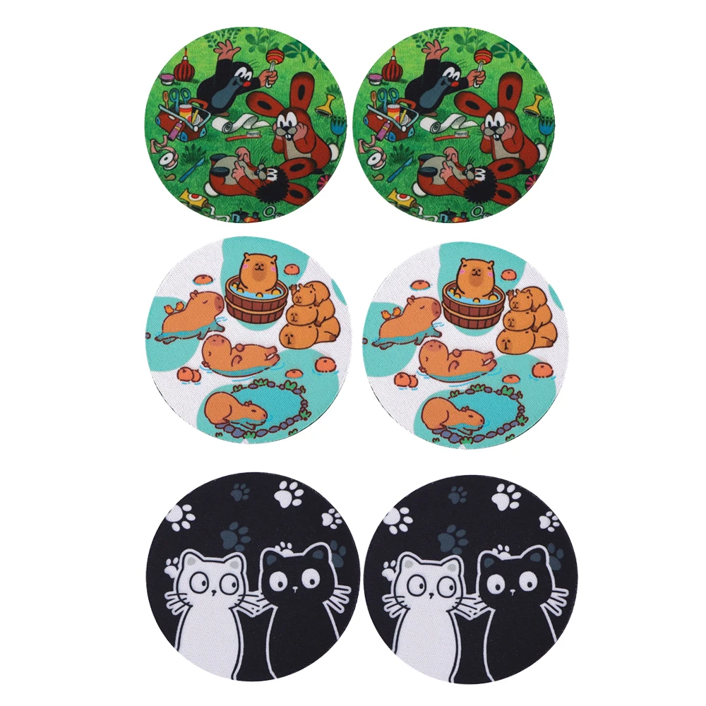 1 Set Cartoon Mole Capybara Coaster for Car Cup Holder Kids Cup Mat Cup Coaster Heat Insulator Placemat Kitchen Accessories