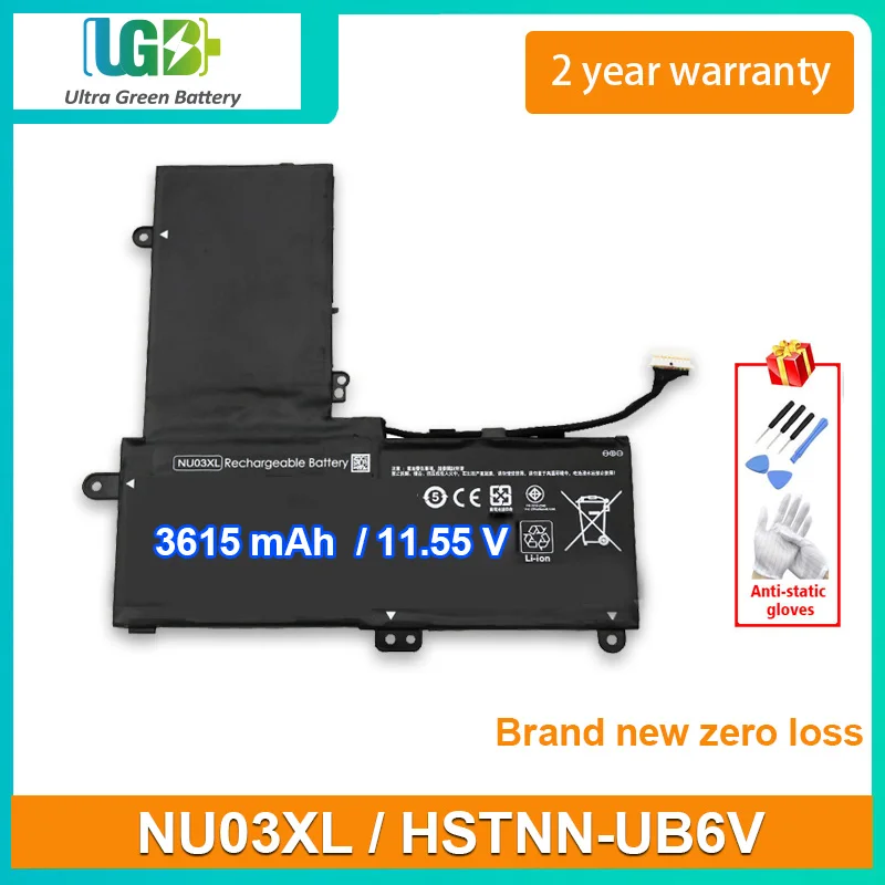 

UGB New NU03XL Battery For HP Pavilion x360 Convertible PC 11-U014UR HSTNN-UB6V TPN-W117 TPN-C128 843536-541 844201-850