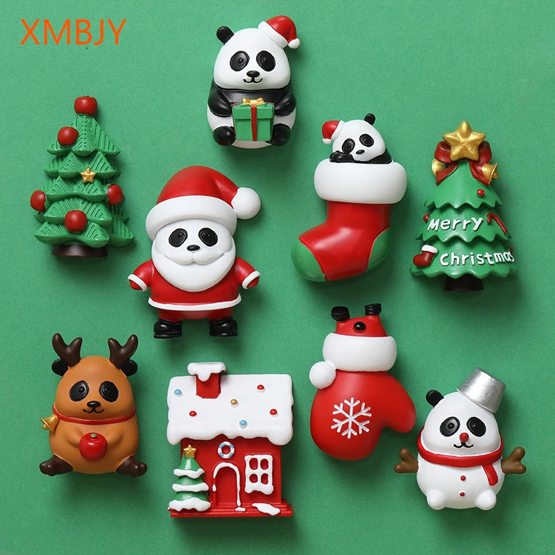 Cute Panda Refrigerator Magnet Fridge Magnetic Sticker Christmas Sticker Sichuan Chengdu Tourist Souvenir Christmas Gift