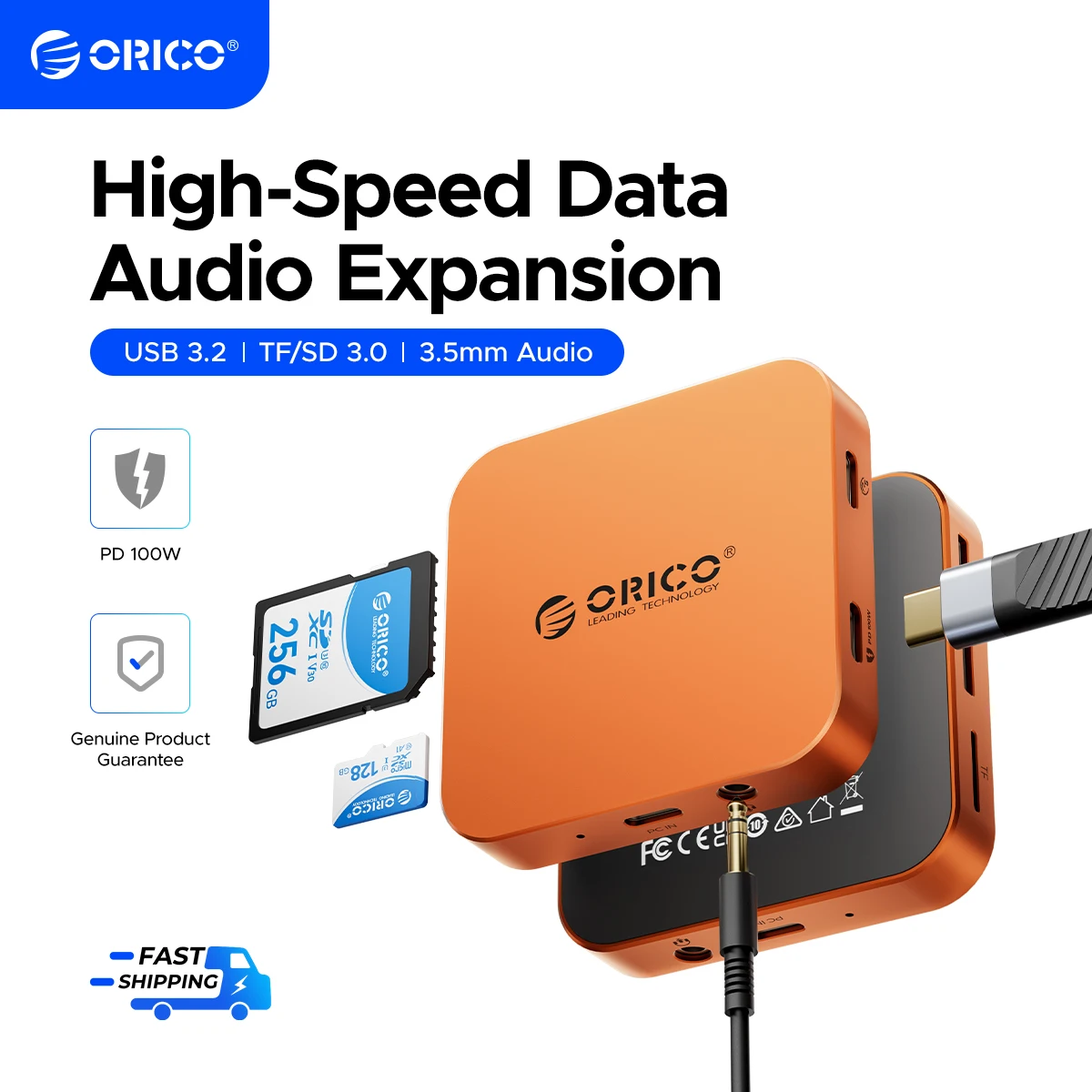 ORICO Magnetic USB C Hub SD/TF Card Reader for Magsafe Phone PC Docking Station PD100W SD TF Card Adapter For iPhone 17/16 Pro