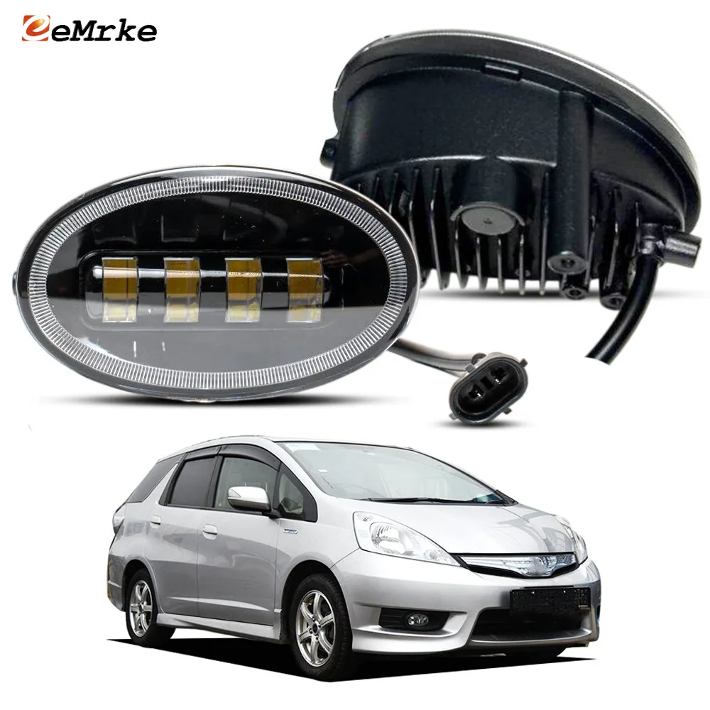 

200% Brightness White Yellow LED Fog Lights 40W Lens for Honda Fit Shuttle / Fit Sport USA 2011 2012 2013 (NEED DIY) Daylight