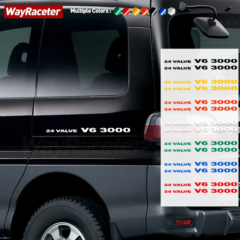 2 Pcs 24 Valve V6 3000 ECI-MULTI Graphics Side Fender Body Sticker For Mitsubishi Pajero V20 V60 V80 Shogun Montero Accessories