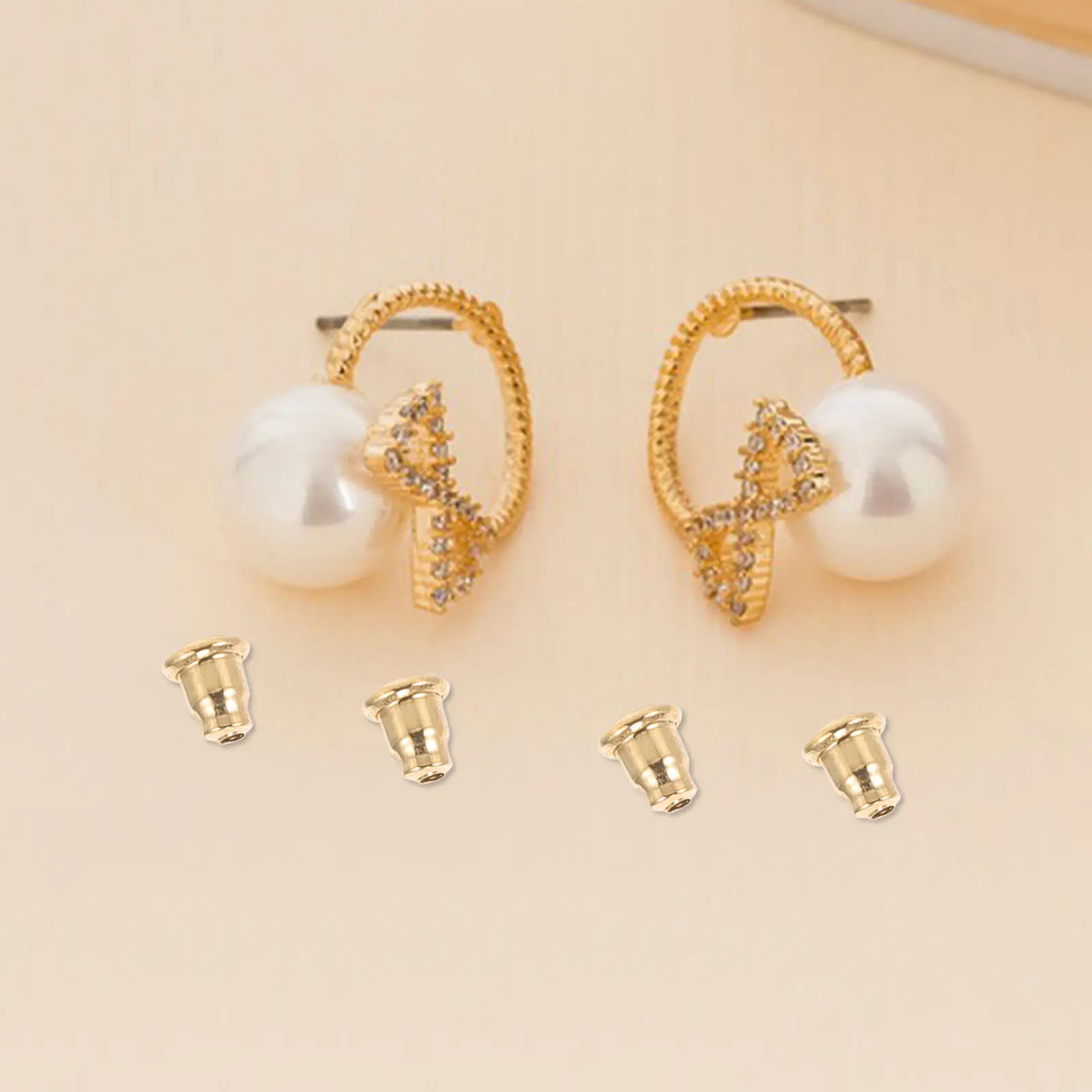 

100Pcs Ear Push Stud Backs Stainless Steel Simple Secure Earring Lifters Backs Replacement Stoppers for Heavy Pierced Studs