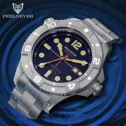 FeelNever Vintage Dive Men Mechanical Watches Explore Sport 50Bar Waterproof Sapphire Crystal Wristwatch Auto Date Watch For Men