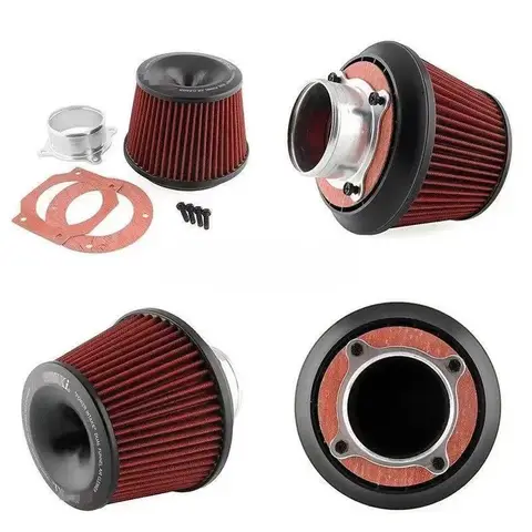 76mm Air Filter Power Intake High Performance Racing Universal JDM Dual Funnel Adapter Cold Air Intake Filter For Apexi 8 best sales apexi - №1