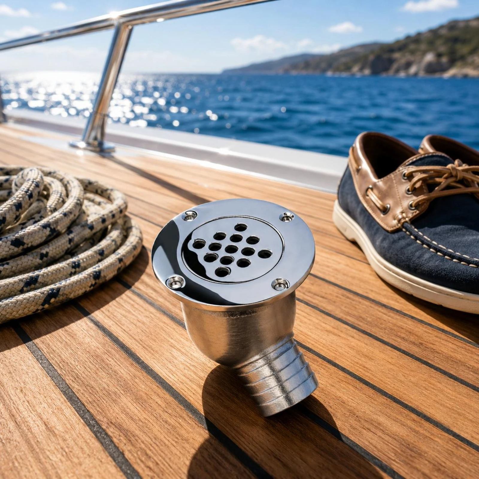 316-stainless-steel-boat-drain-perforated-stainless-steel-deck-drain-polished-silver-round-flange