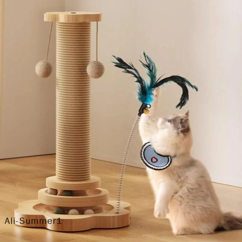 

Funny Sisal Cat Scratching Board Cat Climbing Frame Turntable Wear-Resistant Scratching Board Toy Cat Grab Column Cat Supplies