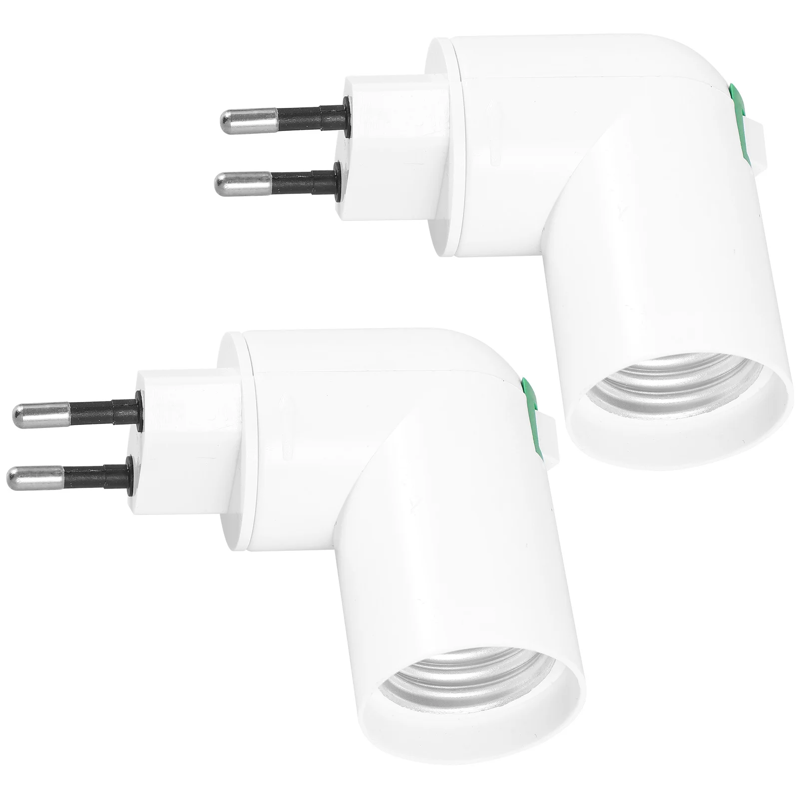 

2pcs Eu Plug To E27 Adapter Bulb Holder Outlet Converter For Home Workshop Garage Lighting Socket Light Bulb Converter Plug In