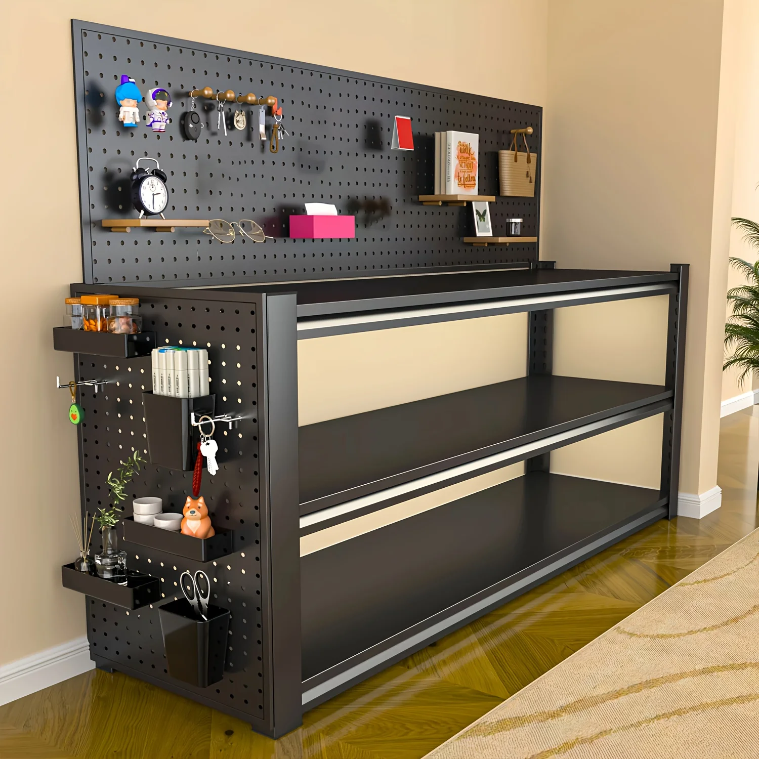 

Adjustable Garage Shelving Heavy Duty 1600LBS Loads, 35.5"W/27.5"W Large Shelving Units And Storage, Garage Storage Shelves, 3/4-TIER Shelving Unit For Household Simple Multi-layer Storage Rack Simple Balcony Sundry Storage Rack Steel Iron Shelf
