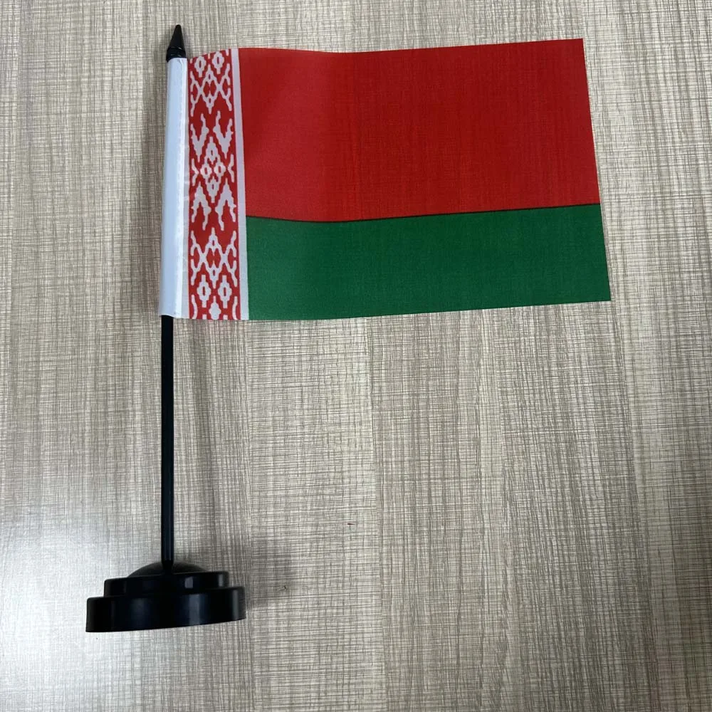 14x21cm Office Desk Flag of Belarus Flag polyester Ornaments table Flags  mini Belarus Country Desk flag for decoration