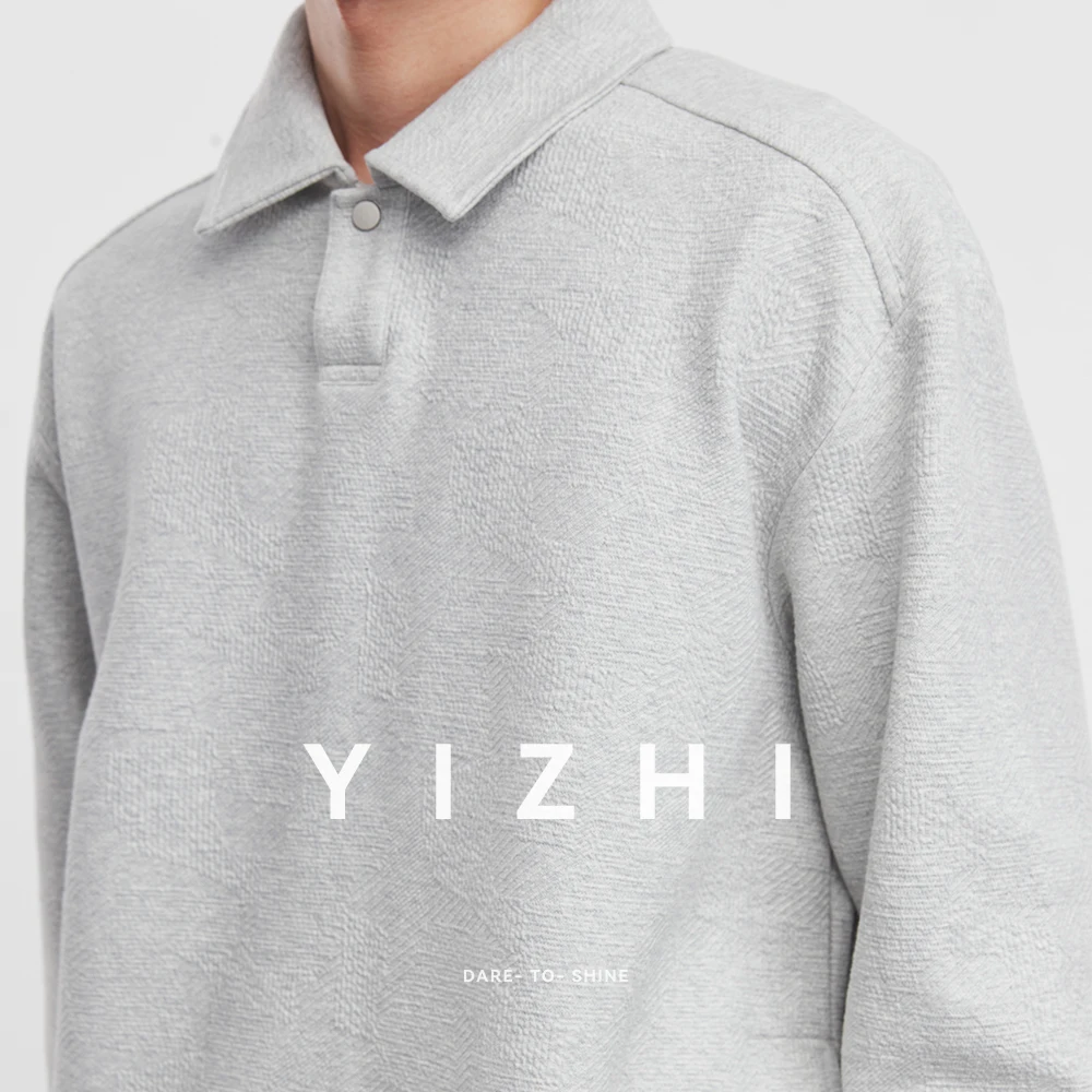 

2025 Autumn New Men's Fashion Polo Shirt Lapel Sweatshirt Loose Solid Color Long Sleeve T-shirt Top Men Business Casual Pullover