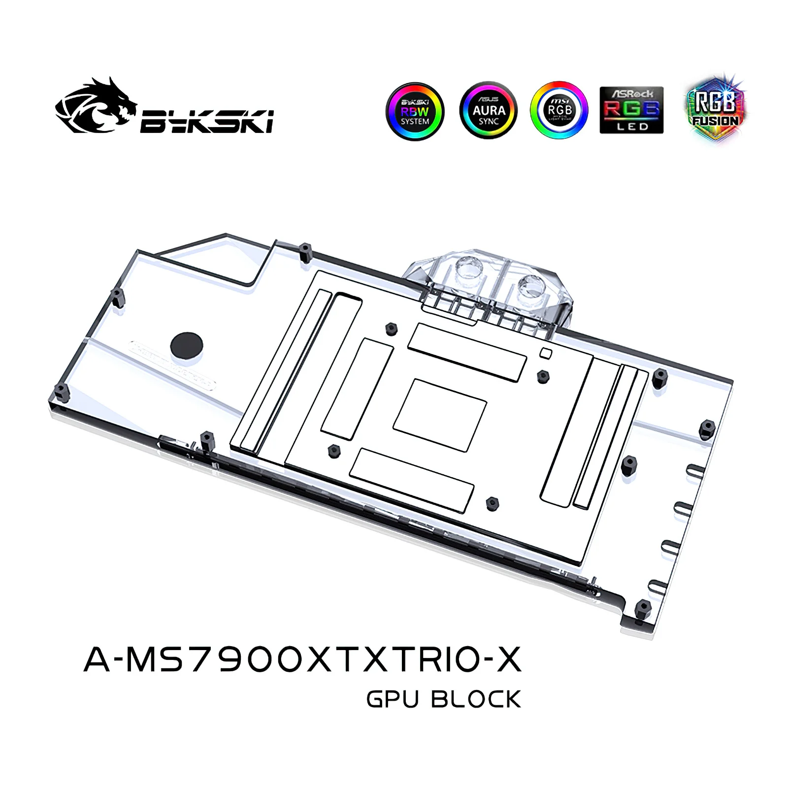 Bykski Full Cover RGB GPU Water Cooling Block for for MSI RX7900XTX Gaming Trio A-MS7900XTXTRIO-X