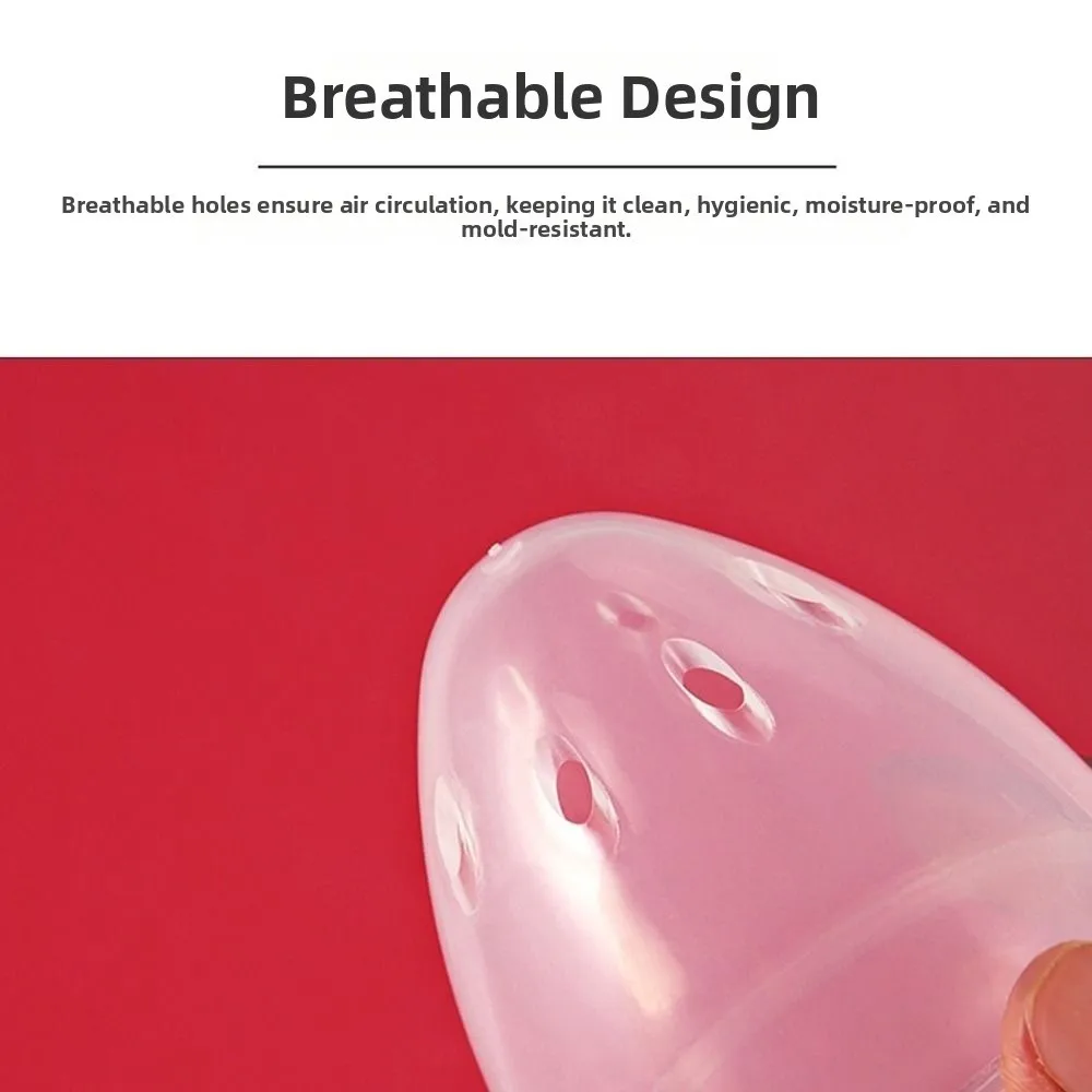 Transparent Beauty Egg Organizer Oval Dustproof Cover Makeup Puff Holder Beauty Accessories with Hole Eggshell Makeup Tool Box