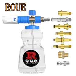 ROUE-폼 캐논 포머 건, 거품 발생기, 스노우 폼 세척, 자동차 청소, 카처 파크 사이드 라버 와셔, 고압 For Karcher K2 K3 K4 K5 K6 K7 Lavor Nilfisk Makita Parkside WAP M22 1/4퀵 고압세차기 고압세차기 300bar 200bar