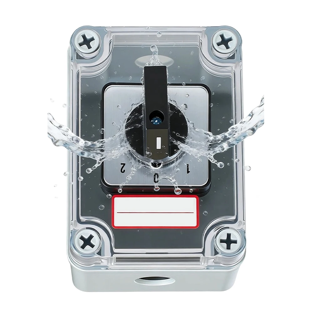 

SZW26-20 20A 3Pole Rotary Cam Changeover Switch 3Gears 3-Section With Sealed Box Suitable For AC/DC Circuits 50-60Hz