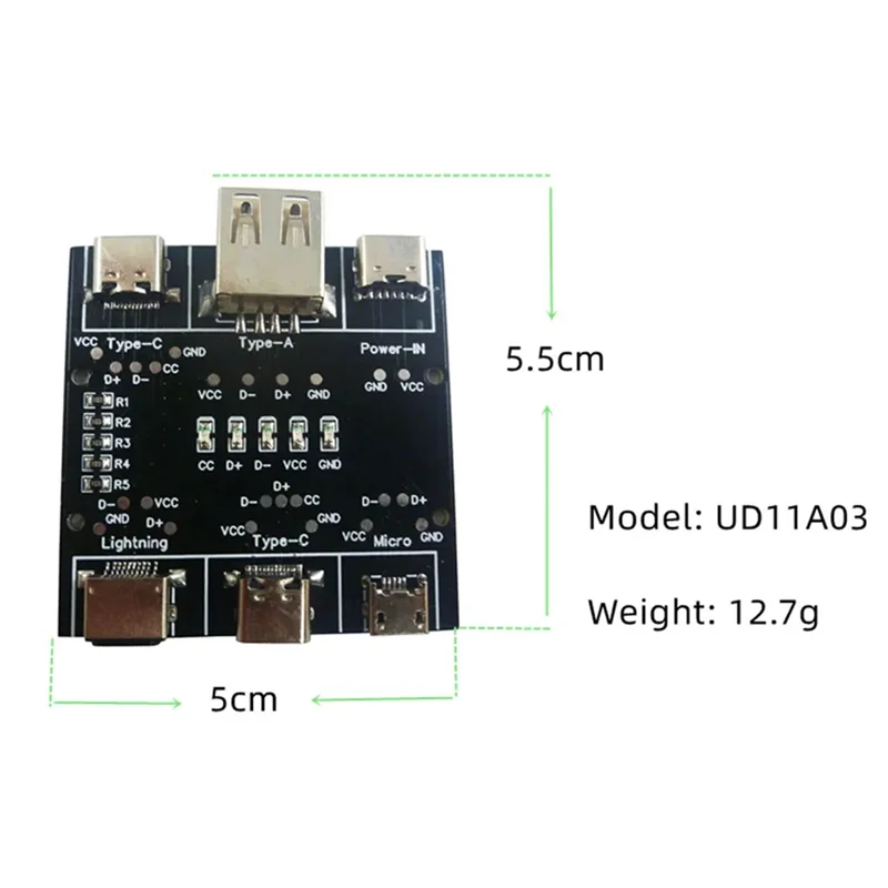 

UD11A03 Data Cable Detection Board USB Cable Tester For IOS Android Type-C Short Circuit On-Off Switching Test Tool