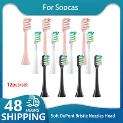 Sonic Toothbrush Heads For SOOCAS X3/X3U/X5 Replacement Soft Bristle Nozzles Clean Tooth Brush Heads Vacuum Bristle