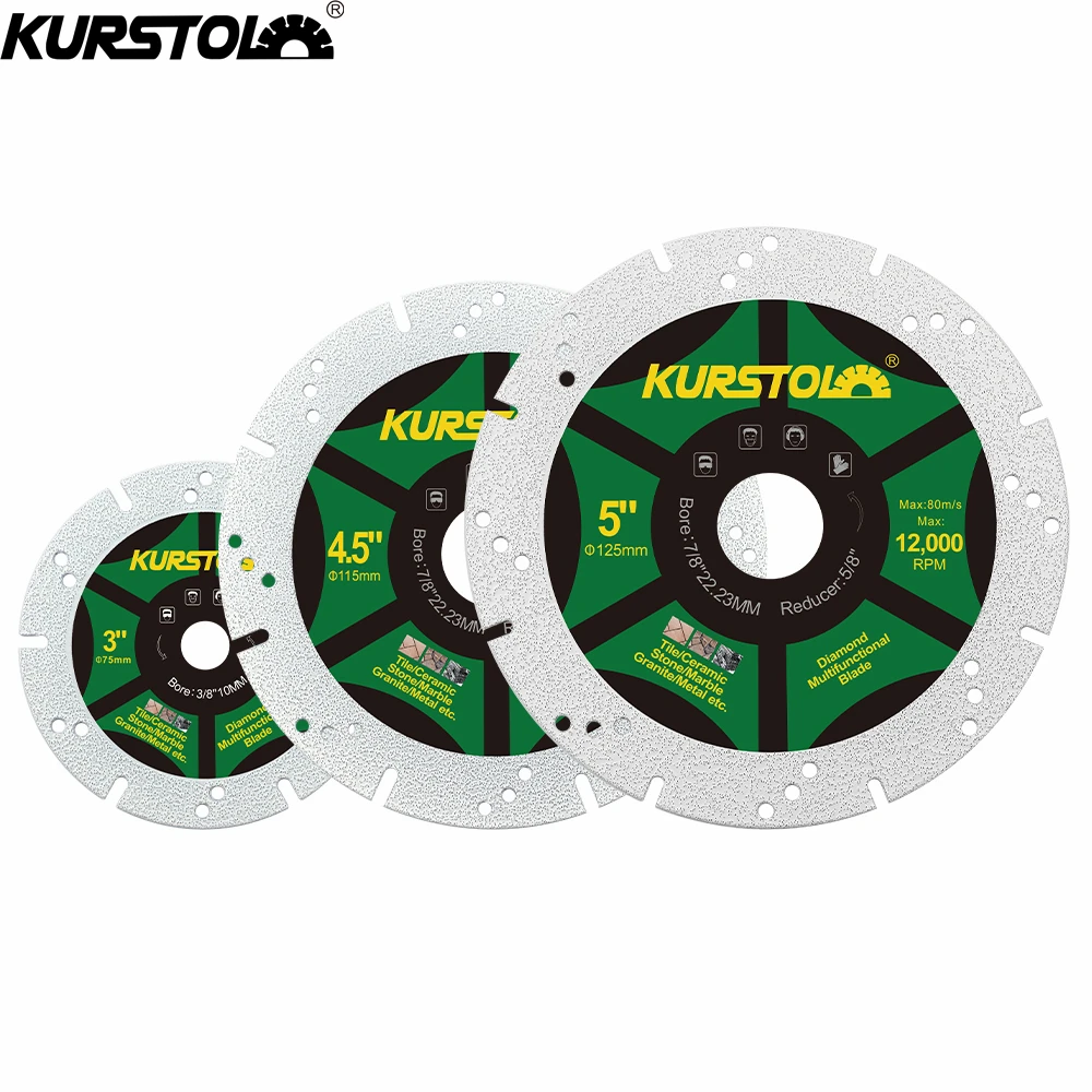 KURSTOL Dia75/115/125mm Cutting Disc 1/2Pcs Multi Hole Diamond Saw Blade For Marble Granite Porcelain Ceramic Tile Cutter Plate