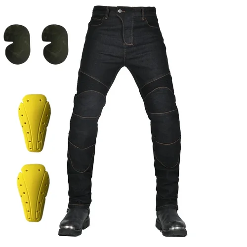 Pantalones vaqueros para motociclismo para hombre, antideslizantes, resistentes a la abrasión, para todo tipo de clima, ajuste clásico, equipo de motociclista listo para carreras