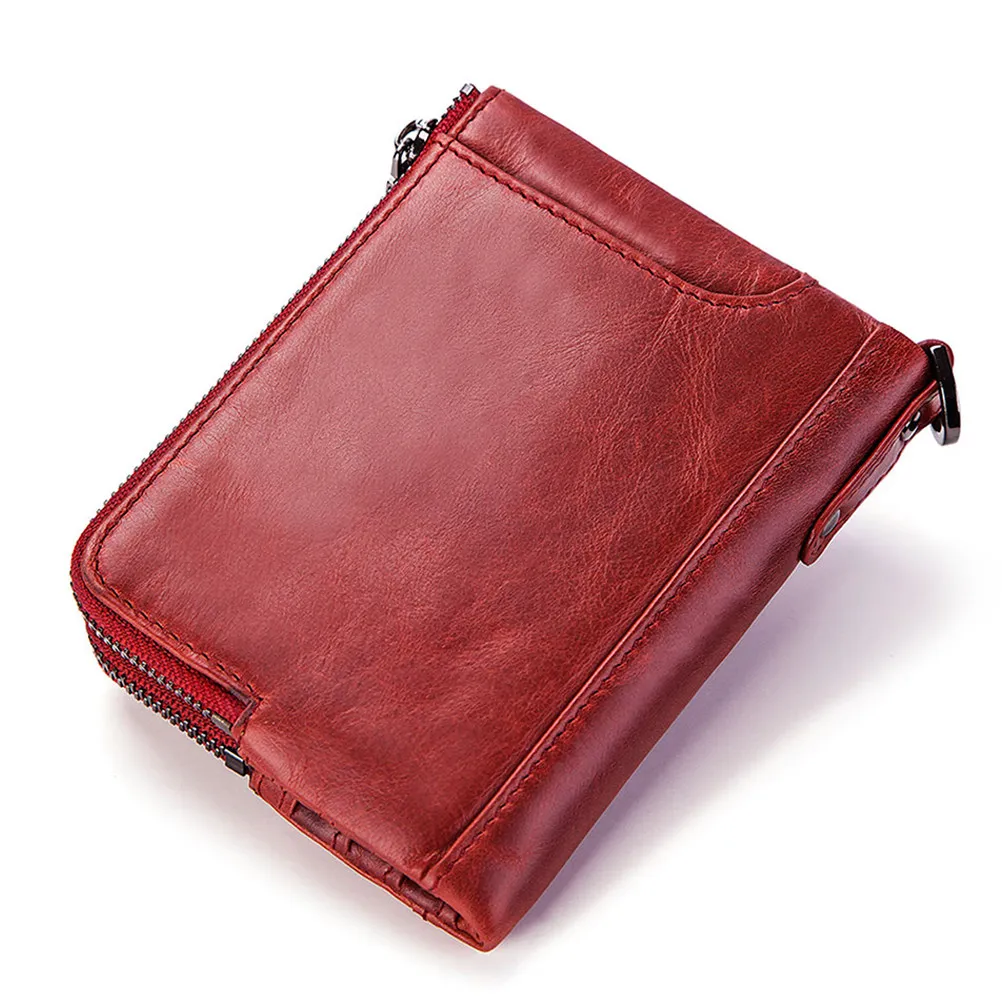 Men Red Rfid Anti-Theft Slim Clutch Wallet Male Credit Holder Long Coin Purse Fashion Multifunctional Handbag Organizer
