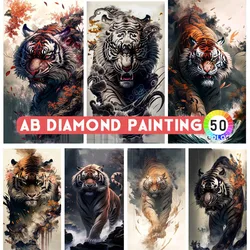 AB Arrival 5D DIY Diamond Painting Tiger Full Square Diamond Embroidery Animals Rhinestone Picture Mosaic Home Decor Gift