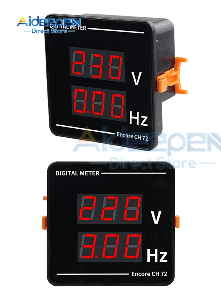 AC 50-500V LED Digital Voltage Frequency Meter 2 in 1 Embedded AC Voltmeter Hertz Tester 10.0-99.9Hz