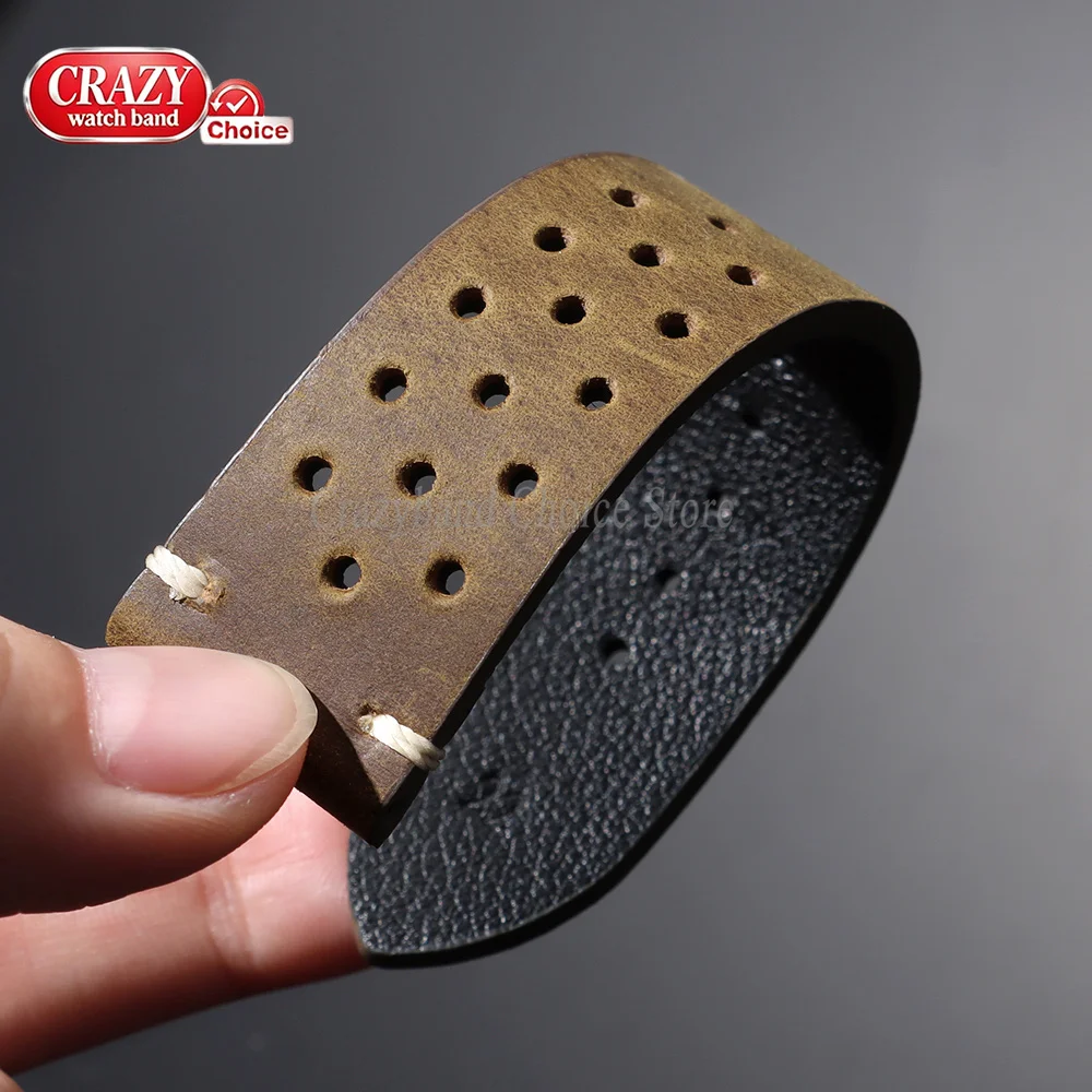 18/19/20/21/22/24mm Handmade Leather for Seiko for Casio Watch Band Universal Business Cowhide for Omega Brown Straps Breathable