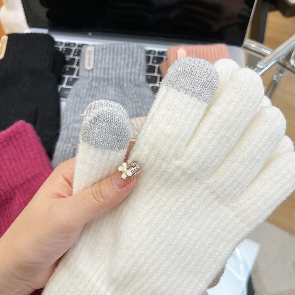 

Модные морозостойкие вязаные перчатки, повседневные ветрозащитные перчатки с сенсорным экраном, сохраняющие тепло, варежки для женщин и мужчин