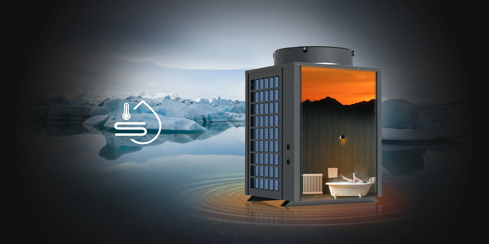 Sunrain High Temperature Heat Pump Max 75C Hot Water Outlet Commercial Heat Pumps