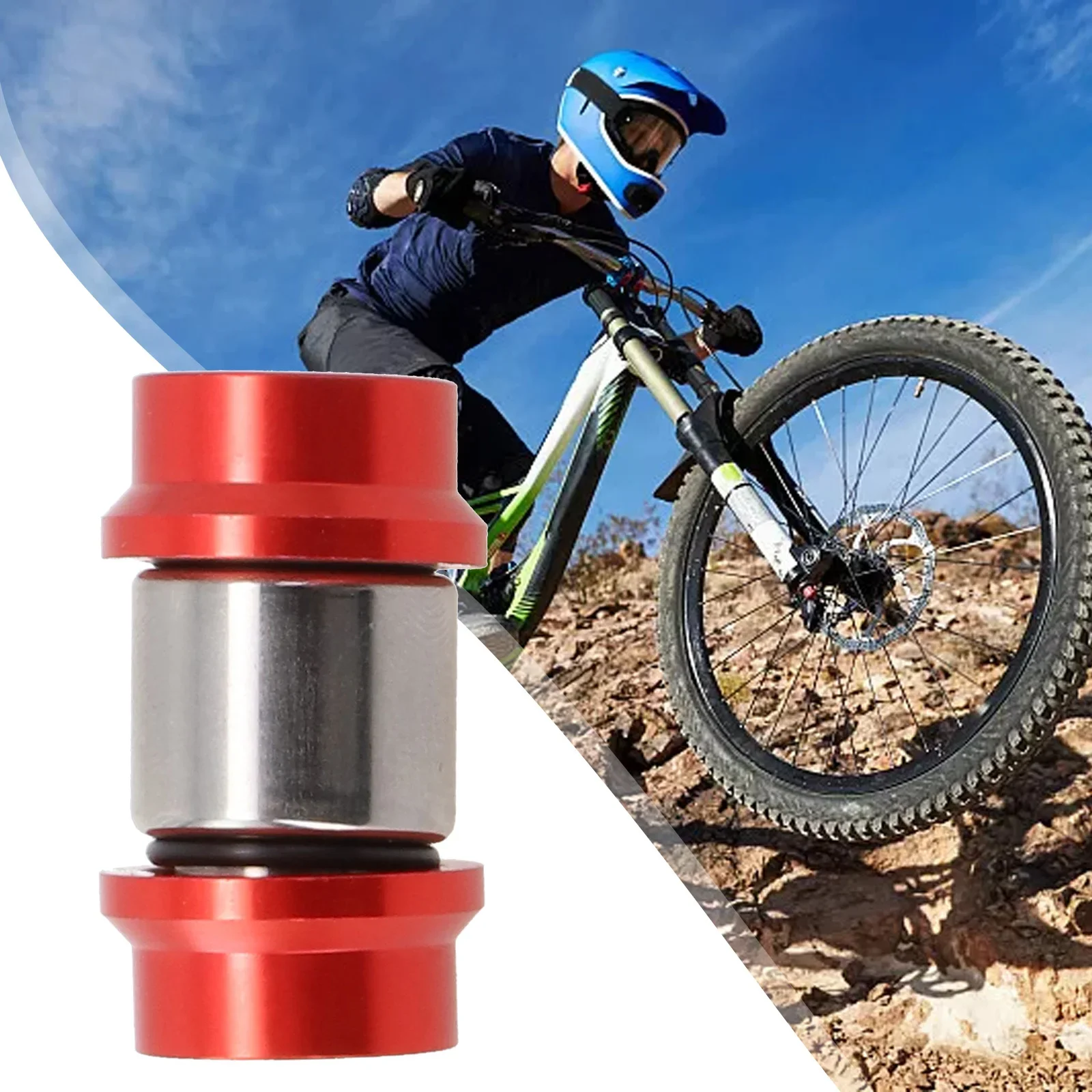 Needle Roller Bearings Bushing 25.4mm Silver+red Soft Tail Suspension Aluminum Alloy Bike For FOX/DT-SRAM/MAGURA