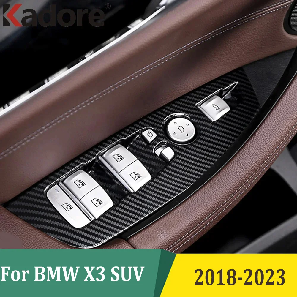 

Для BMW X3 SUV 2018-2020 2021 2022 2023 кнопка переключения оконного подъемника крышка отделка двери подлокотник Панель рамка аксессуары для интерьера