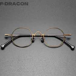 F·DRACON β Titanium Glasses Frame Retro Round Men's Glasses Frame Ultra-light Personality Optical Prescription Frame Female k080