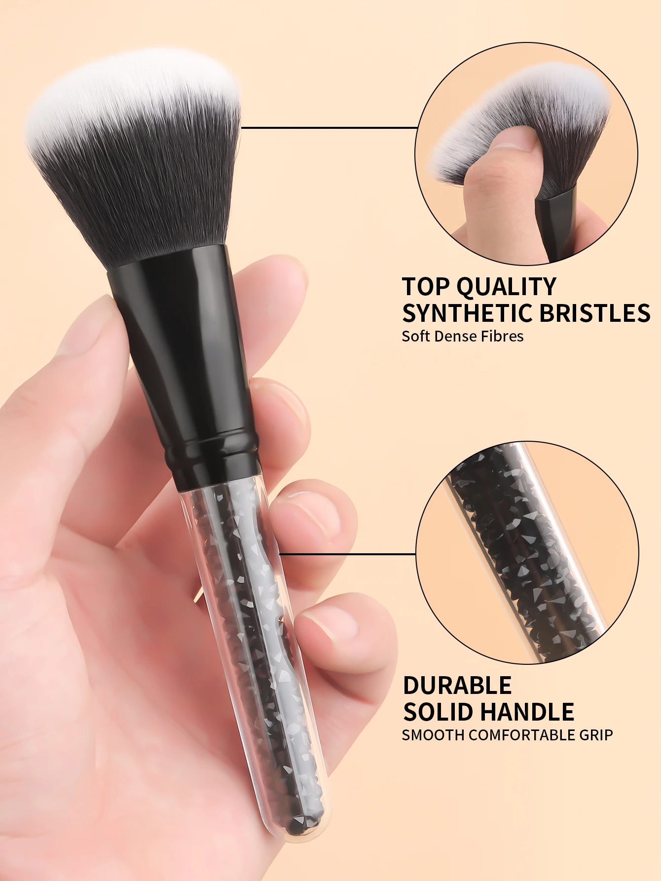 10 ชิ้น Black Diamond แปรงสี Powder Powder Blusher Face Repair แปรงอายแชโดว์แบบพกพาเริ่มต้นแต่งหน้า T
