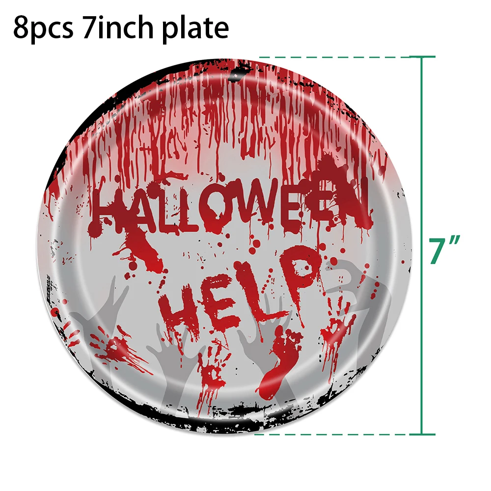 Halloween Disposable Tableware Set Halloween paper Plates Napkins Cups Halloween tablecloths Halloween Party Decoration supplies