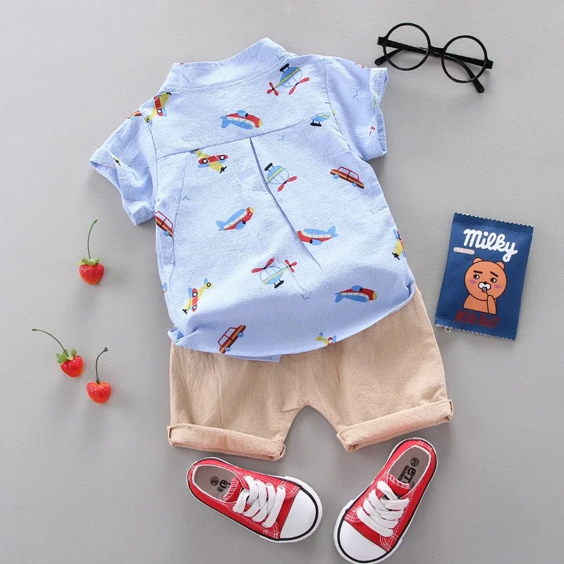 

New Summer Baby Boy Clothes Set Children Casual Short Sleeved Shirt Shorts 2Pcs/Set Kids Clothing Infant Costume Toddler Outfits