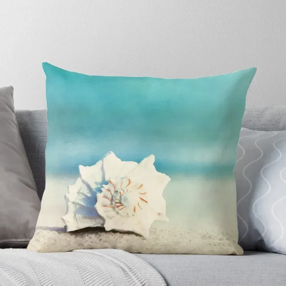 

Paradise - Aqua Beach Seashell Throw Pillow Sofa Cushions Sitting Cushion Throw Pillow Covers pillow