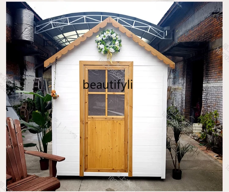 

A55 outdoor courtyard garden solid wood, wooden house outdoor villa yard terrace locker assembly