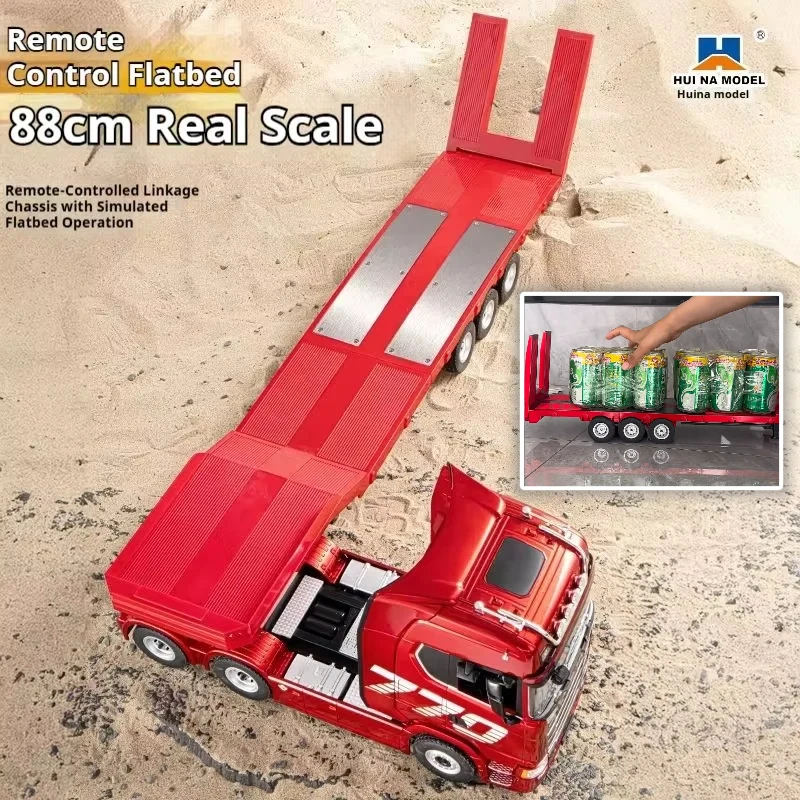 Huina 1502 Rc Trailer 1/18 Platform Semi Trailer For 1:18 770s Rc Tractor Truck Remote Control Cars Vehicle Hobby Model Car Toys
