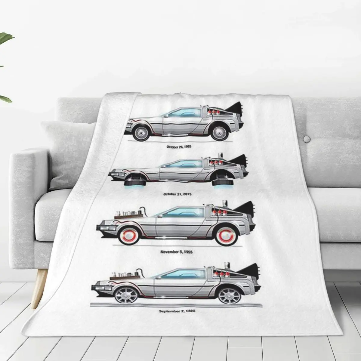 DeLorean آلة الزمن العودة إلى المستقبل البطانيات لينة الدافئة الفانيلا رمي بطانية الفراش للسرير نزهة السفر أريكة المنزل